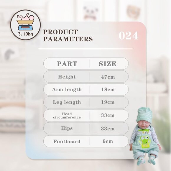 18 inch Full Body Platinum Unpainted Silicone Bald Baby Dolls Newborn Boy - Picture 7 of 7